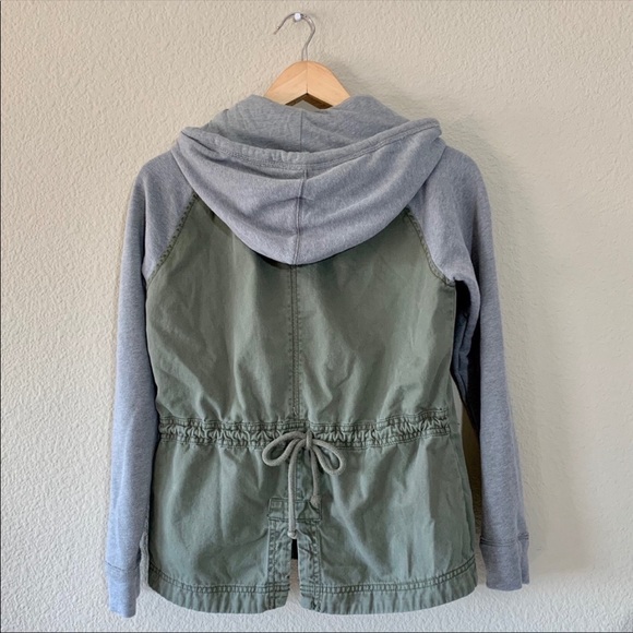 Hollister green and grey army style light fall jacket - Picture 2 of 9